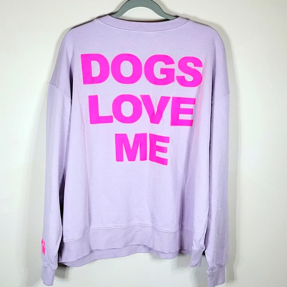 Wildfox Dogs Love Me Lilac Purple Sweatshirt Size XL NWT - Picture 6 of 6